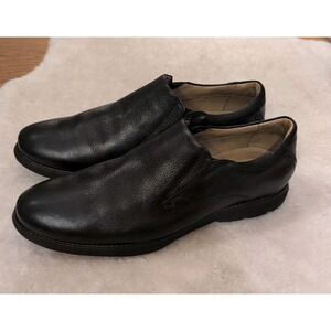 DeLaRentis American Classic Mens Leather Dress Shoes Black 8.5M Slip On EUC